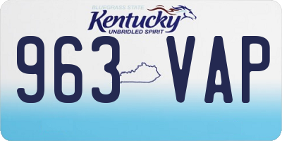 KY license plate 963VAP