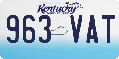 KY license plate 963VAT