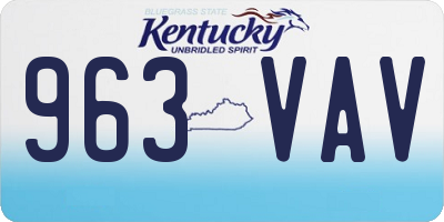KY license plate 963VAV