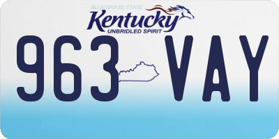 KY license plate 963VAY