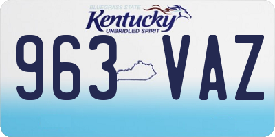 KY license plate 963VAZ