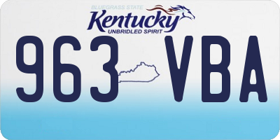 KY license plate 963VBA