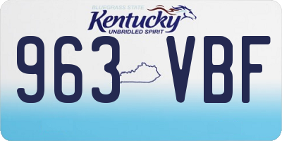 KY license plate 963VBF