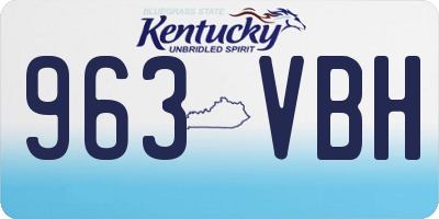 KY license plate 963VBH