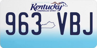 KY license plate 963VBJ