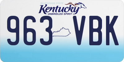 KY license plate 963VBK