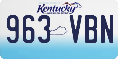 KY license plate 963VBN