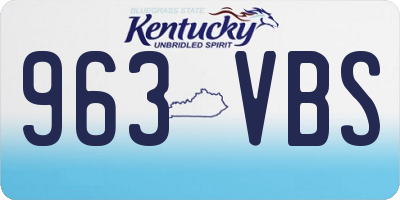 KY license plate 963VBS