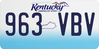 KY license plate 963VBV