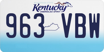 KY license plate 963VBW