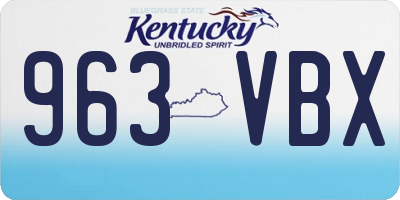 KY license plate 963VBX