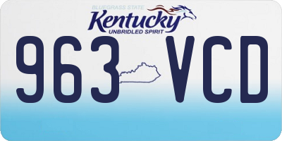 KY license plate 963VCD