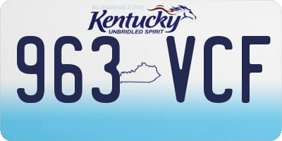 KY license plate 963VCF