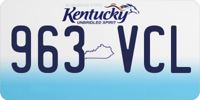 KY license plate 963VCL