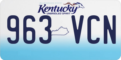 KY license plate 963VCN