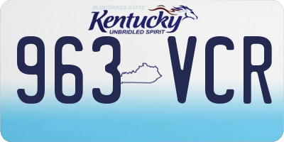 KY license plate 963VCR