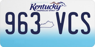 KY license plate 963VCS