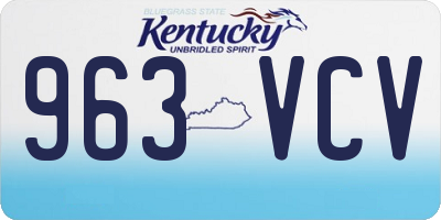 KY license plate 963VCV