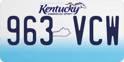 KY license plate 963VCW