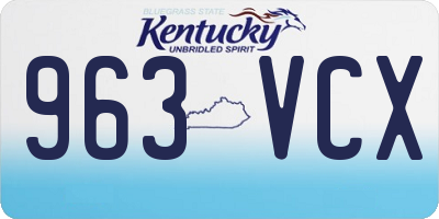 KY license plate 963VCX