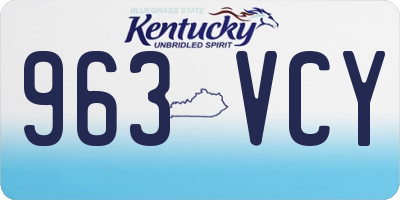 KY license plate 963VCY