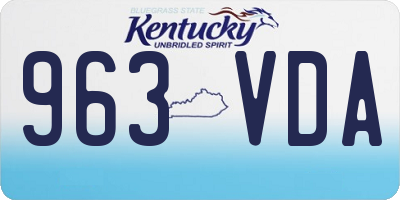KY license plate 963VDA