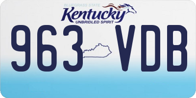 KY license plate 963VDB