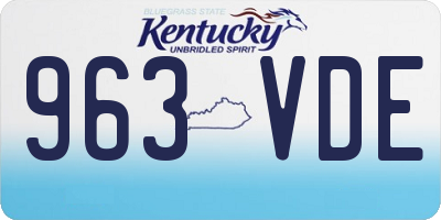 KY license plate 963VDE