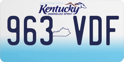 KY license plate 963VDF