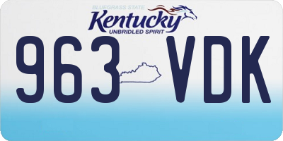 KY license plate 963VDK