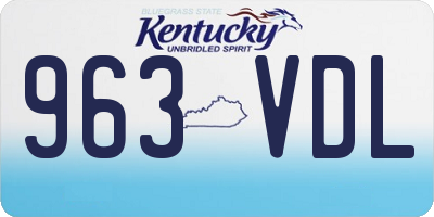 KY license plate 963VDL