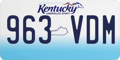 KY license plate 963VDM