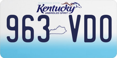 KY license plate 963VDO