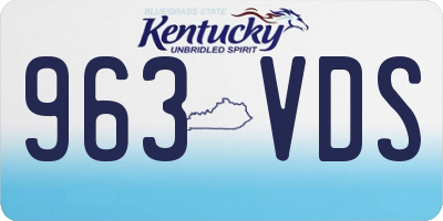 KY license plate 963VDS