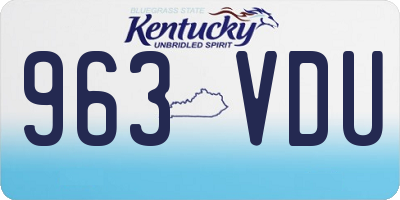 KY license plate 963VDU
