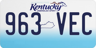 KY license plate 963VEC