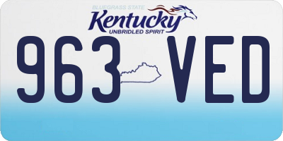 KY license plate 963VED