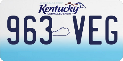 KY license plate 963VEG