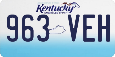 KY license plate 963VEH