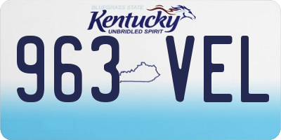 KY license plate 963VEL