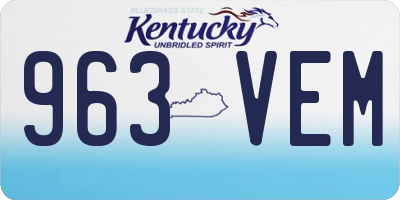 KY license plate 963VEM