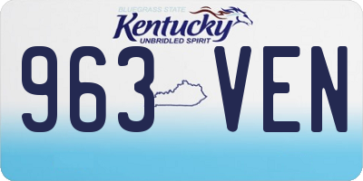 KY license plate 963VEN