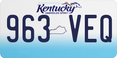 KY license plate 963VEQ