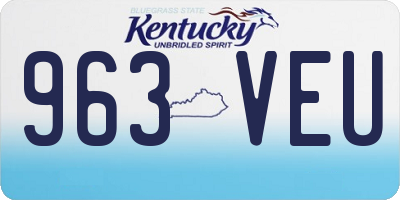 KY license plate 963VEU
