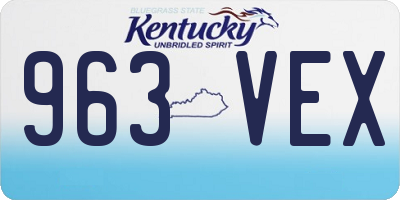 KY license plate 963VEX