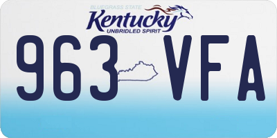 KY license plate 963VFA