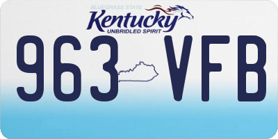 KY license plate 963VFB