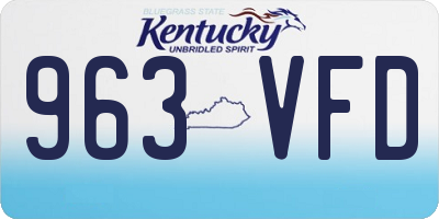 KY license plate 963VFD