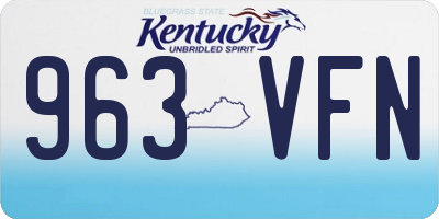 KY license plate 963VFN