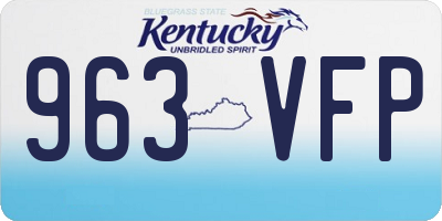 KY license plate 963VFP